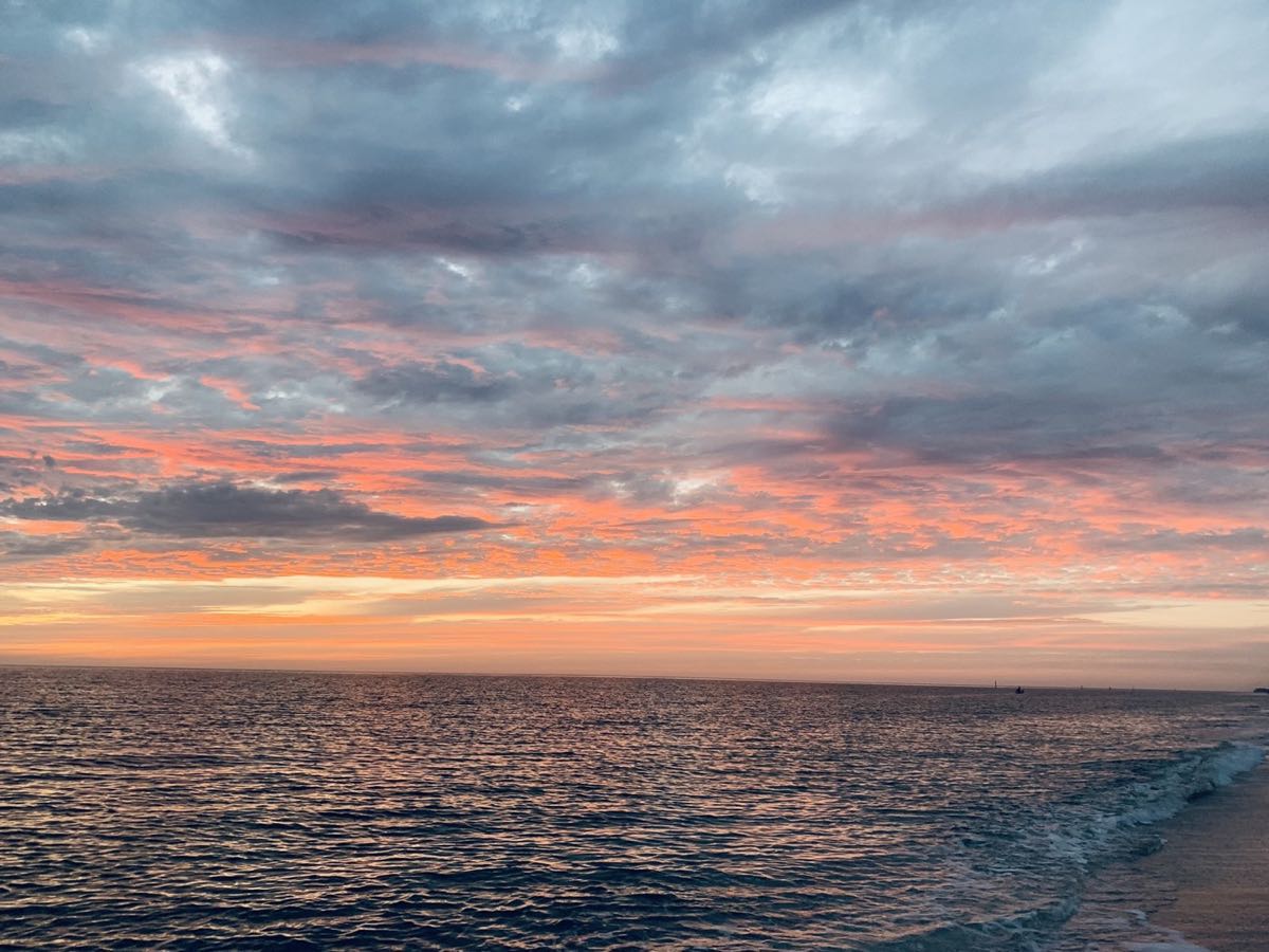 Pink and gold Gulf sunset